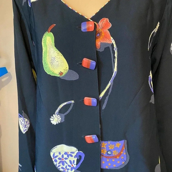 Vintage Dorothy Schoelen Platinum Buttons blouse/jacket women size S - Picture 6 of 6